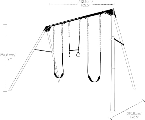 Vista 9 de Juego de columpios de Lifetime, estructura resistente en forma de A