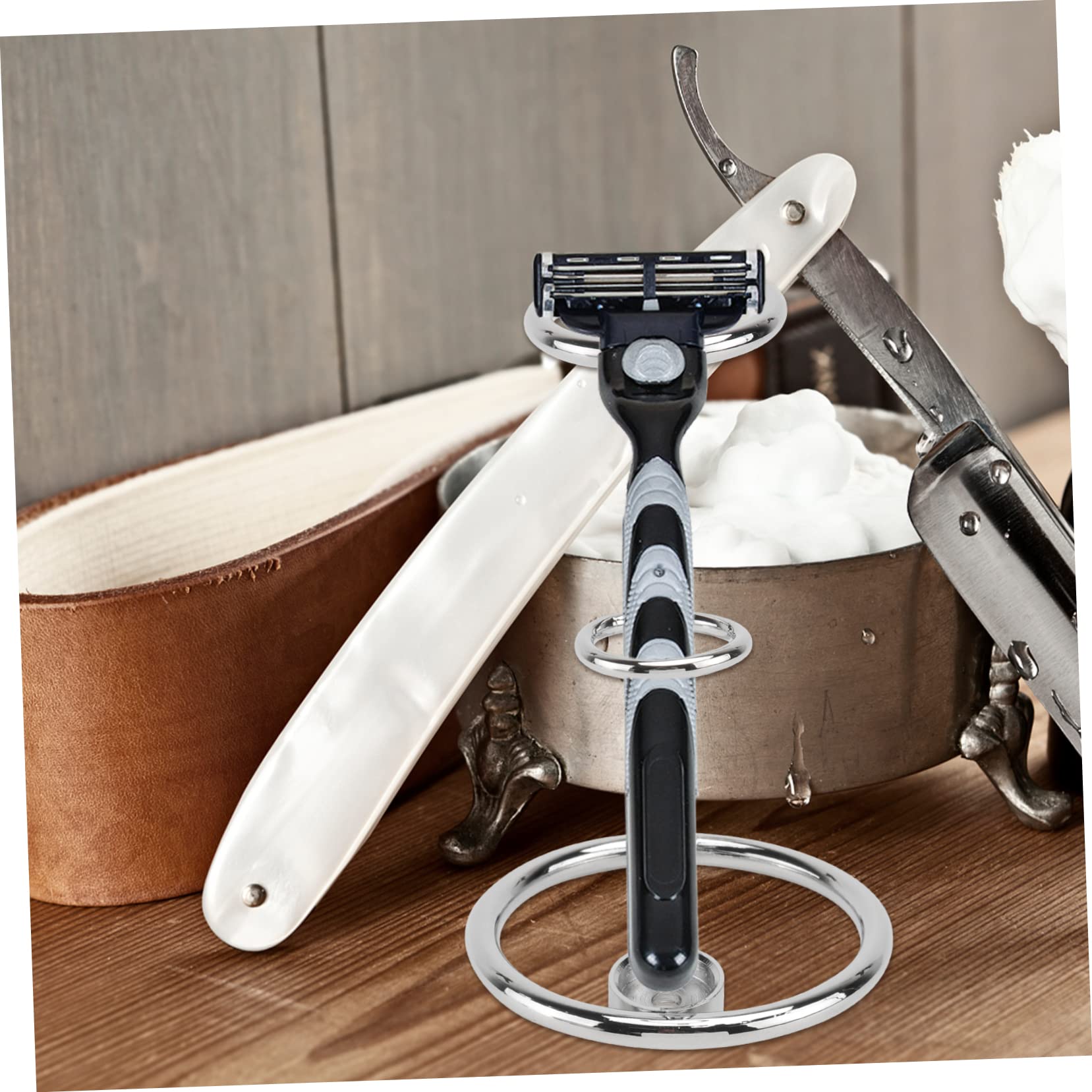 FOMIYES 3pcs Razor Men Shaving Tools Racks Brush Stand Shaving Brush Holder Razor Stand Storage Rack