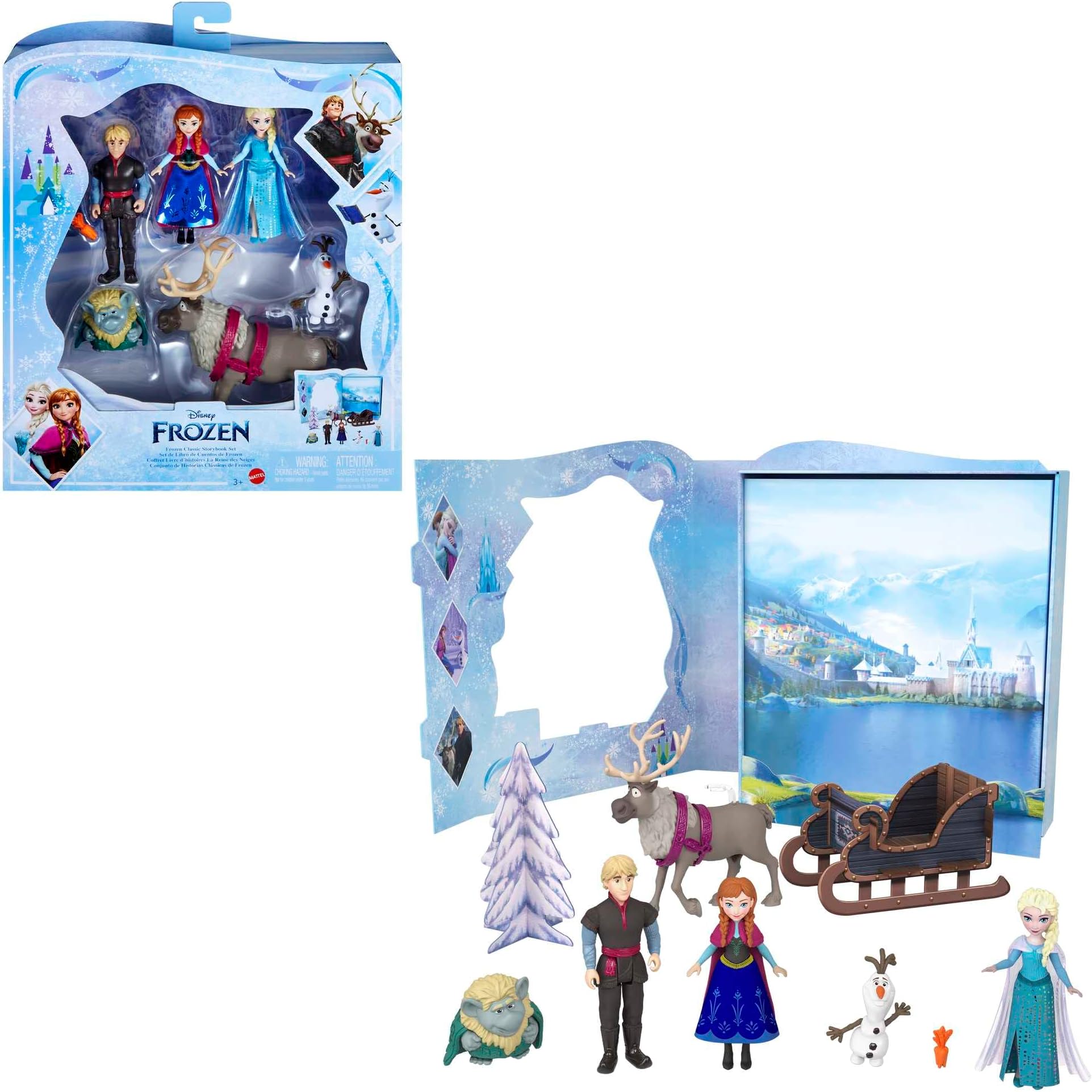 Disney Frozen Toys, Frozen Story Pack with 6 Key Characters, Small Dolls, Figures and Accessories Inspired by Disney Frozen Movies, Gifts for Kids, HLX04
