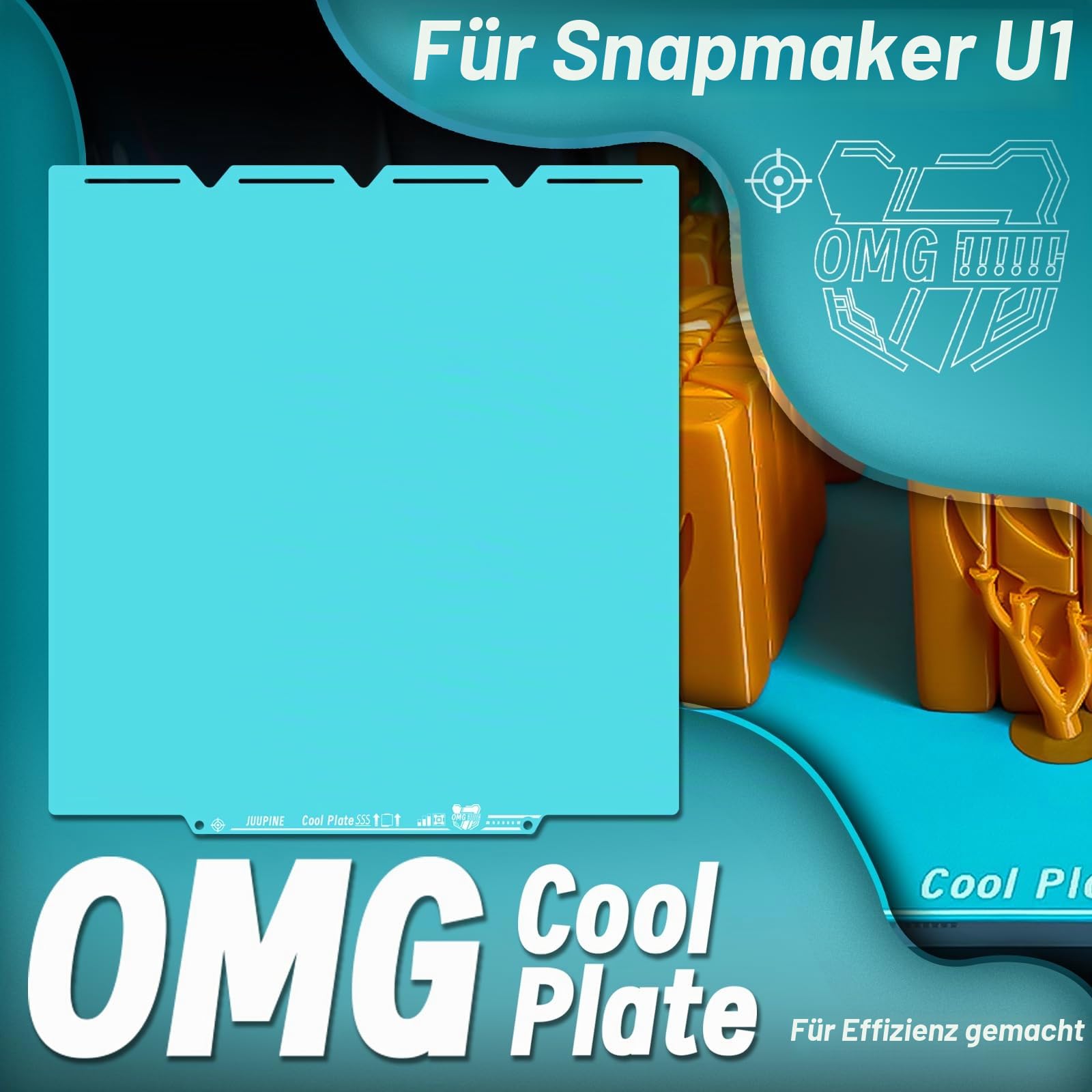 OMG Cool Plate For Snapmaker U1 Texture PEI Glacier Plate 270x270mm Double-Sided Printing Platform, Flexible and Detachable Heatingbed Made of Spring Steel for Snapmaker U1 3D Printer Parts