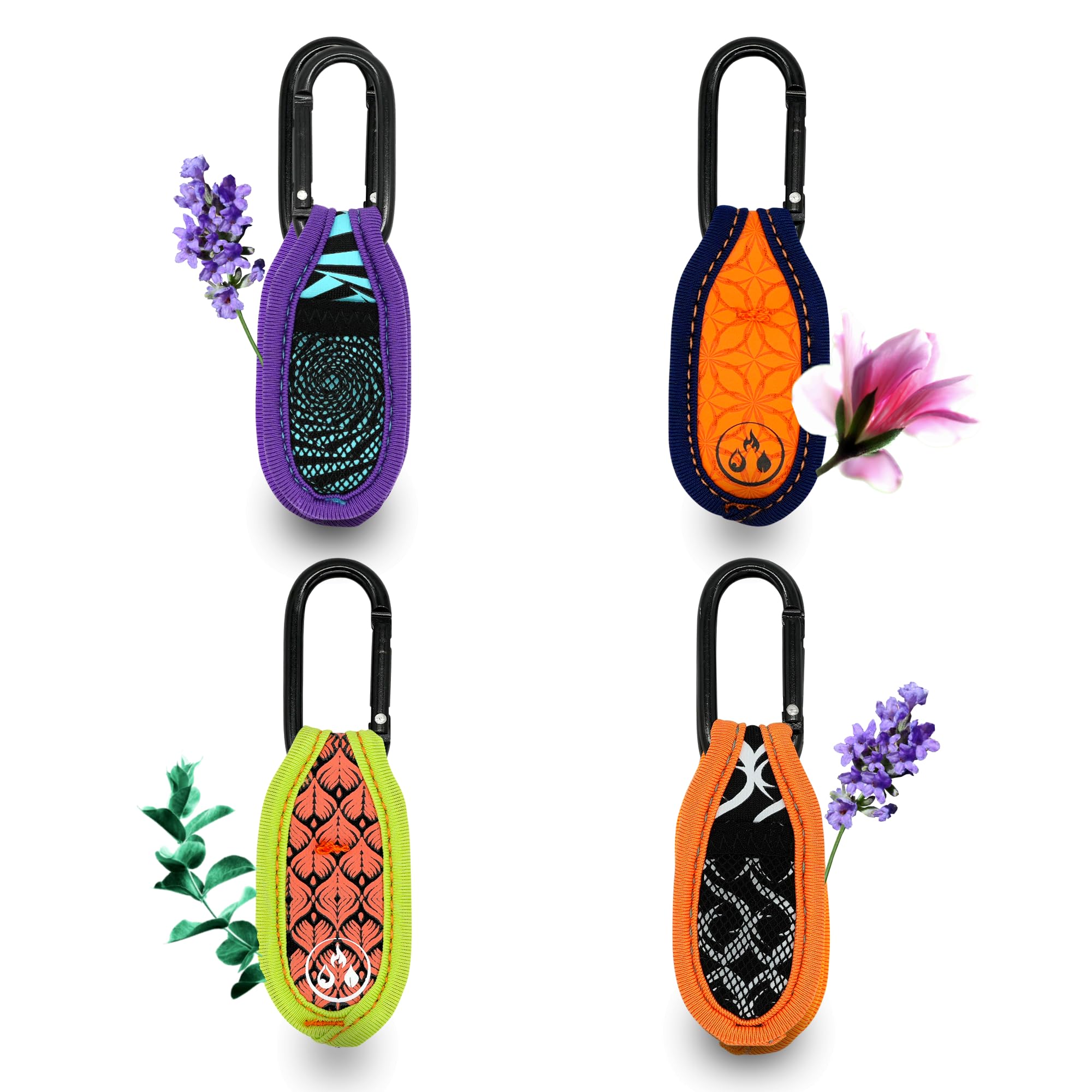 OLLEENO® Mückenschutz Clip Moskito Insektenschutz Anhänger für Outdoor Camping Wandern Sport Anti Mücken Clip aus Neopren (4 Stück + 4 Nachfüll-Pellets)
