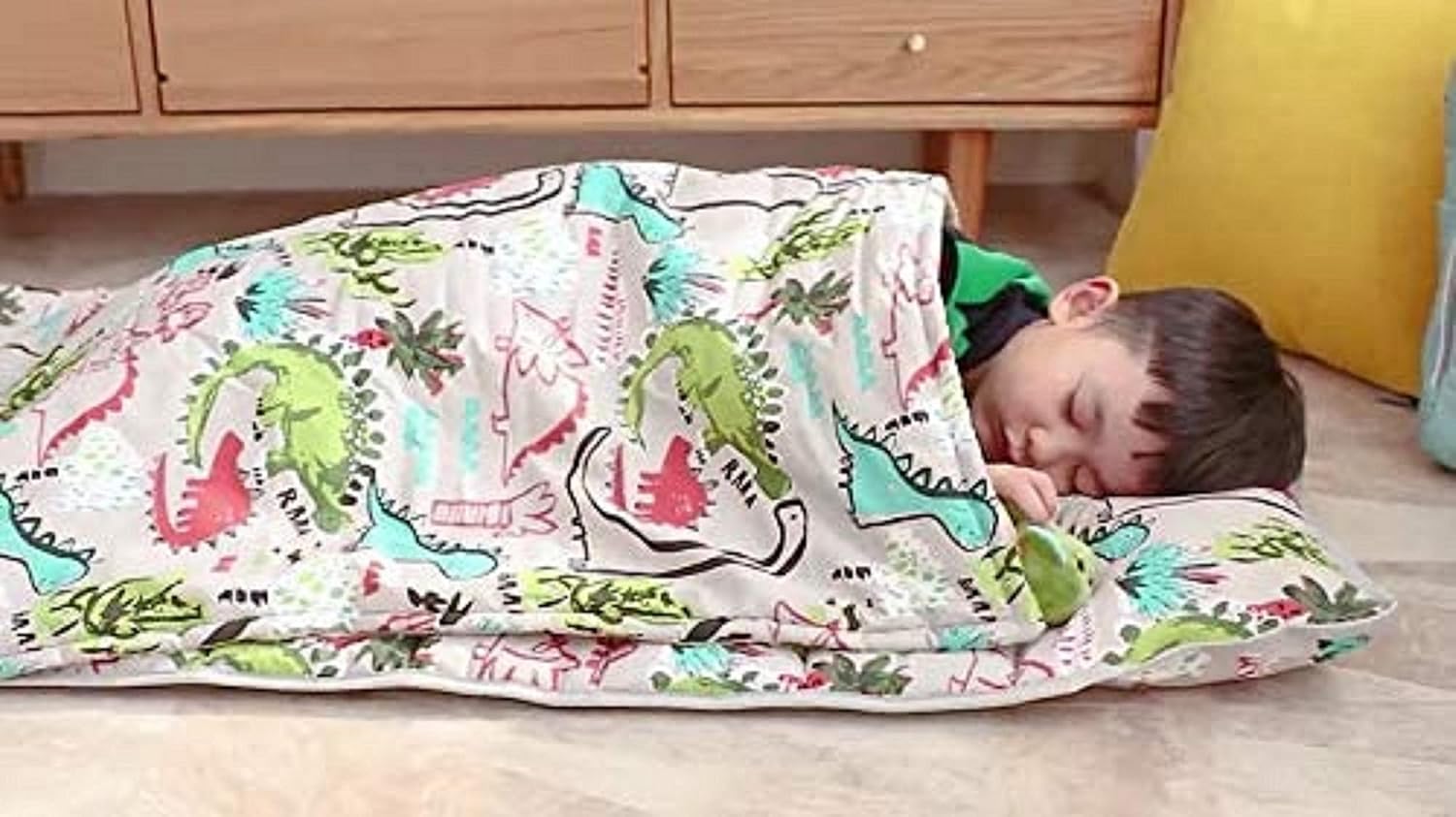 Cute Dinosaurs Toddler Nap Mat,Suits Pre Kindergarten, Kindergarten, Preschool and Daycare Boy or Girl (3-7 Years)