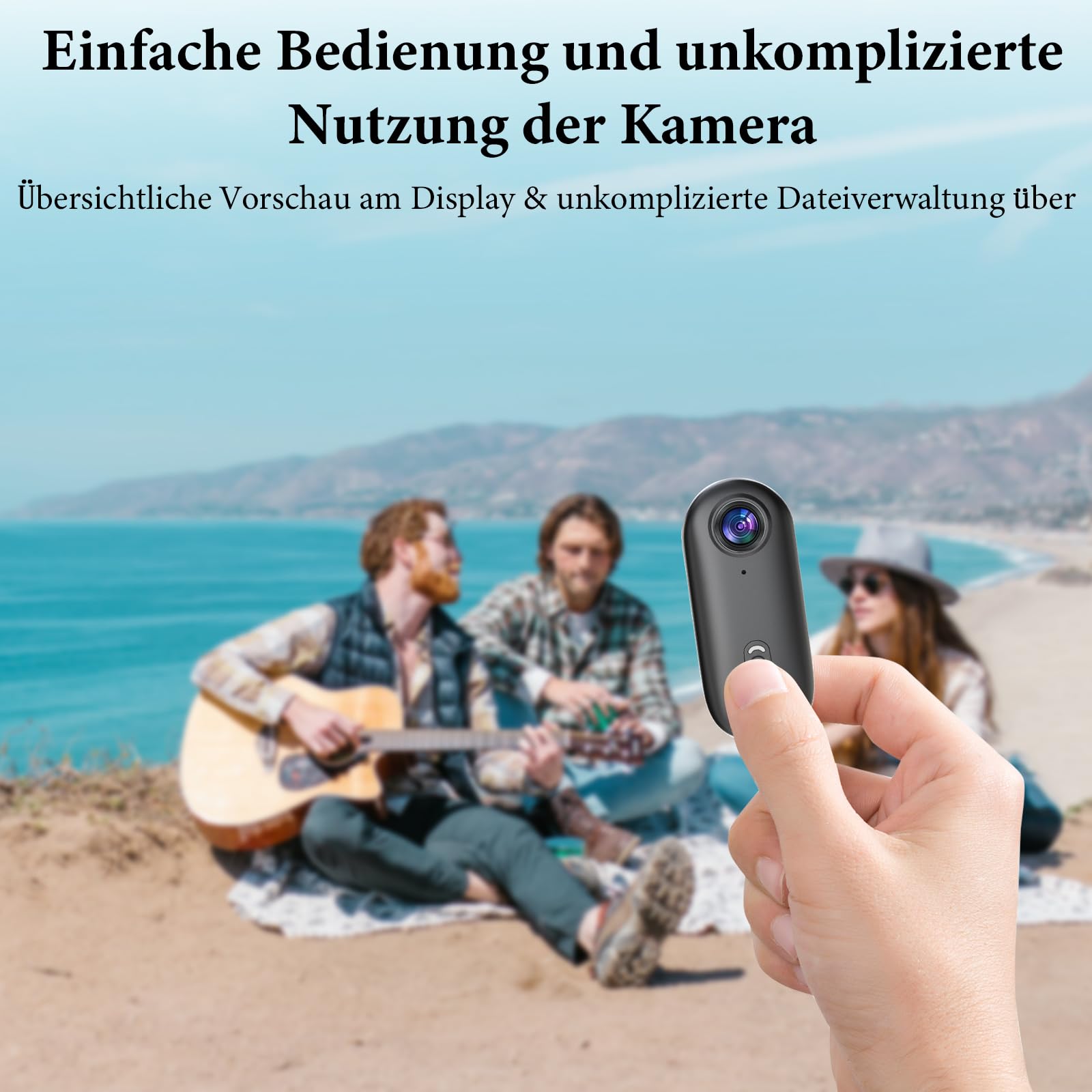 sakalaka HD 1080P Mini Körperkamera, POV-Kamera Tragbare Action Bodycam mit Halterung, Vlogging Mini Kamera, 32GB Karte enthalten, Freihandaufnahme für Sport, Radfahren, Reisen, Haustiere