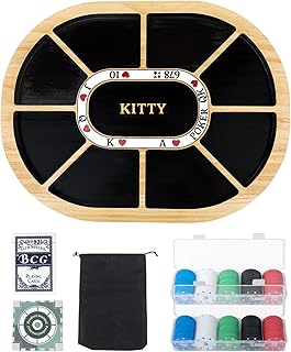 Michigan Rummy Board Game Deluxe Set Wooden Michigan Rummy Game Board,with 200 Pcs Chips, 1 Deck of Poker,1 Storage Bag, 1...