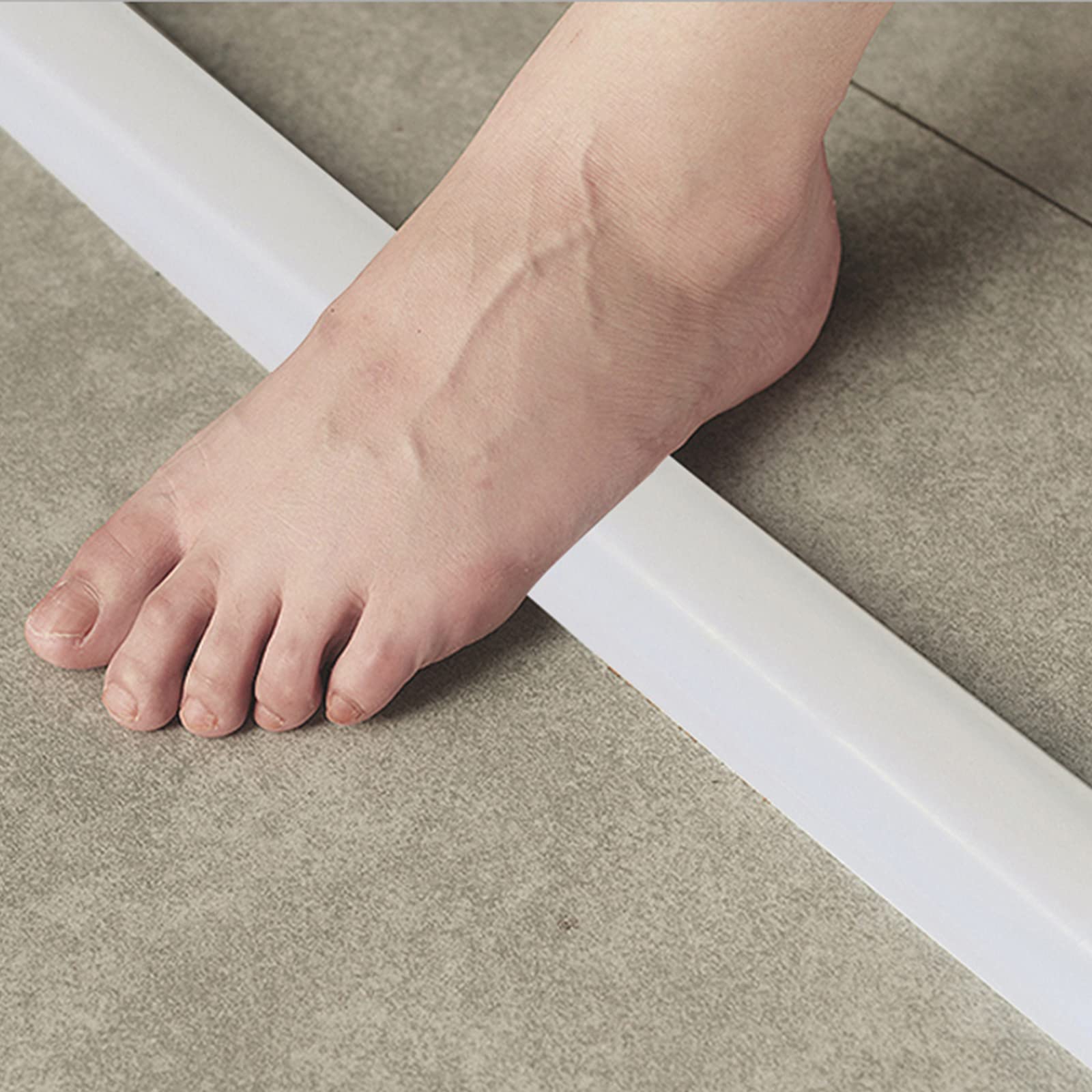 Barrera de Ducha y Sistema de Retención de Agua para el Umbral de Ducha Plegable Tiras de Tope de Agua de Silicona Flexible Ducha Presa de Puerta para Separación Húmeda y Seca(Size:300cm,Color:blanco)