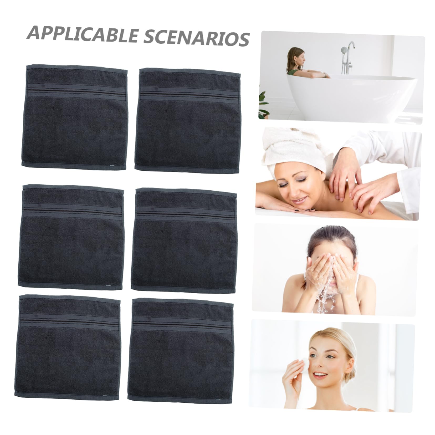 PRETYZOOM 12piezas Toallas Faciales Algodón Súper Suave y Absorbente Toallas Mano Resistentes para Baño Gimnasio y Salón Color Gris Oscuro