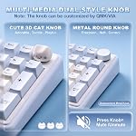 YUNZII B98 PRO QMK/VIA Clavier de jeu mécanique sans fil, 96% Mise en page avec Numpad et Mignon chat Knob, BT/2.4G/USB-C, joint d'échange à chaud préludé, RGB pour Win/Mac (bleu, lait V2 Interrupteur linéaire)
