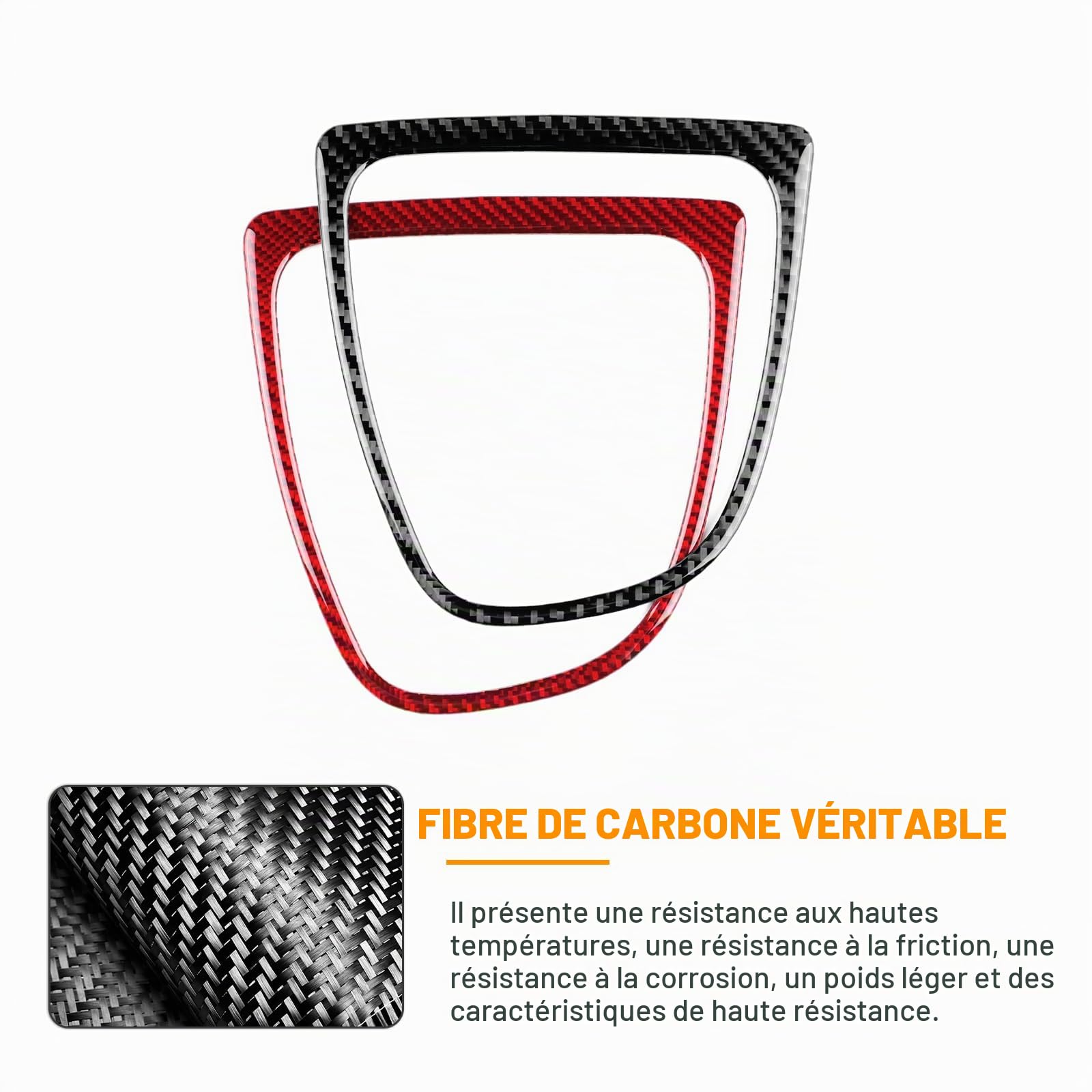 KUNGKIC Pour Renault Clio 4 Mk4 IV 2013 2014 2015 2016 2017 2018 Accessoires Real Fibre de Carbone Voiture Centre Console Levier de Vitesse Vitesse Cadre Extérieur Panneau Autocollant Voiture Pièces