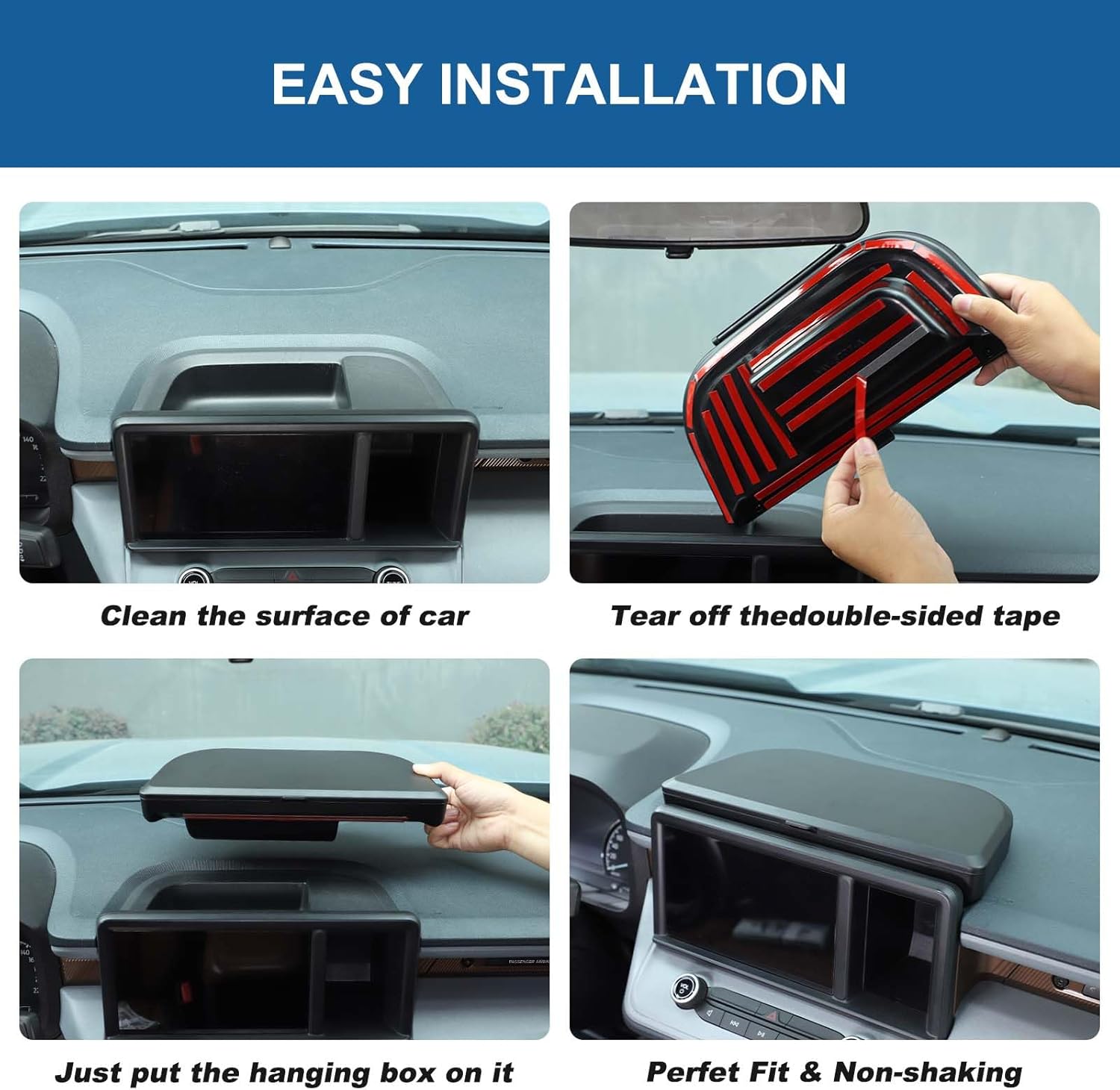 TOYCIDFG Dashboard Storage Organizer Tray with Lid for Ford Maverick 2022-2024, Behind Screen Pocket Organizer Insert Accessories