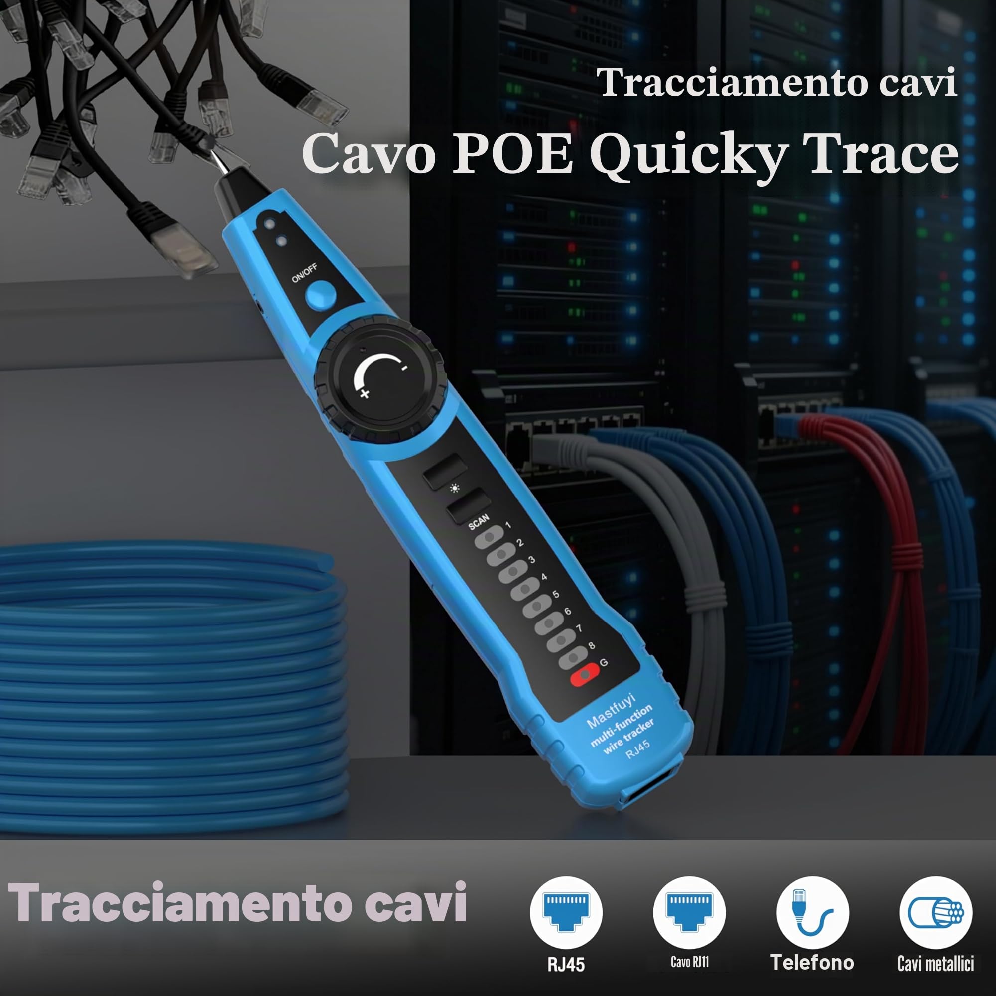 Tester per cavi di rete, Wire Tracker multifunzione, Tracer con suono campione, RJ11 RJ45 Line Finder, rete Ethernet LAN Cat5 Cat6 cavo di manutenzione, collaudo della linea telefonica