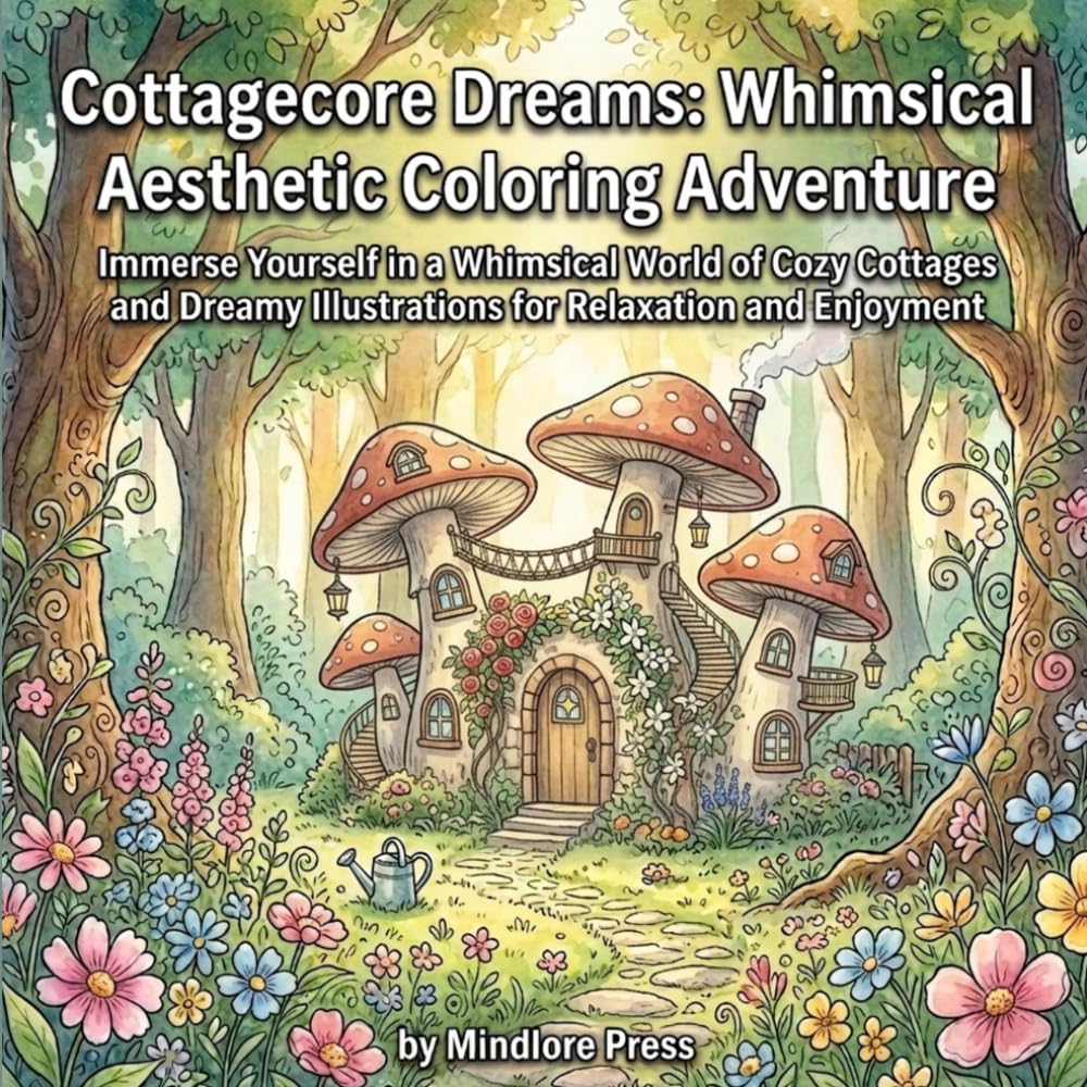 Cottagecore Dreams: Whimsical Aesthetic Coloring Adventure: Immerse Yourself in a Whimsical World of Cozy Cottages and Dreamy Illustrations for Relaxation and Enjoyment