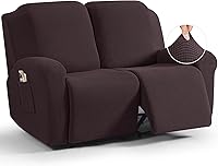 Vista 13 de TAOCOCO Funda reclinable de 4 piezas, funda elástica para sofá reclinable de 4 piezas, funda reclinable con 1 asiento, protector de sofá suave