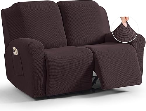 Miniatura 18 de TAOCOCO Fundas para sofá reclinable, 8 piezas, fundas elásticas para sofá grande de 3 asientos, fundas reclinables, protector de muebles con patrón