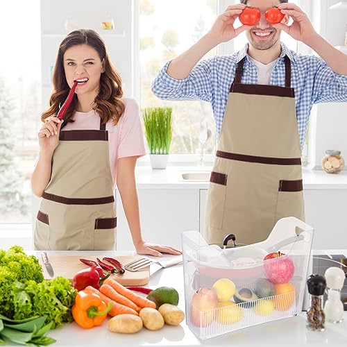 Miniatura 2 de Beeveer 4 cubos organizadores de congelador con ruedas, organizadores de plástico, altos y estrechos, organizadores de despensa, contenedores de