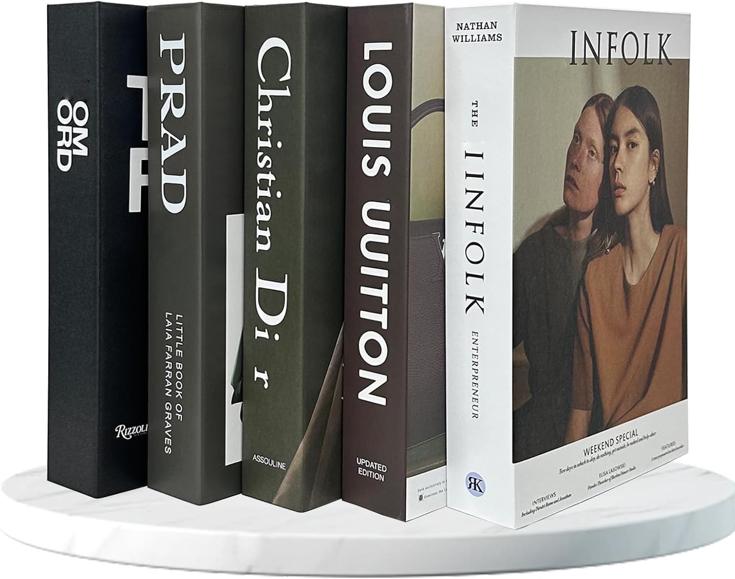 XINTM Libros Decorativos para Decoracion del Hogar, 5 Libros Falsos Decorativos sin Páginas, para Decoracion Recamara, Sala de Estar, Cafetería, Tienda de Flores