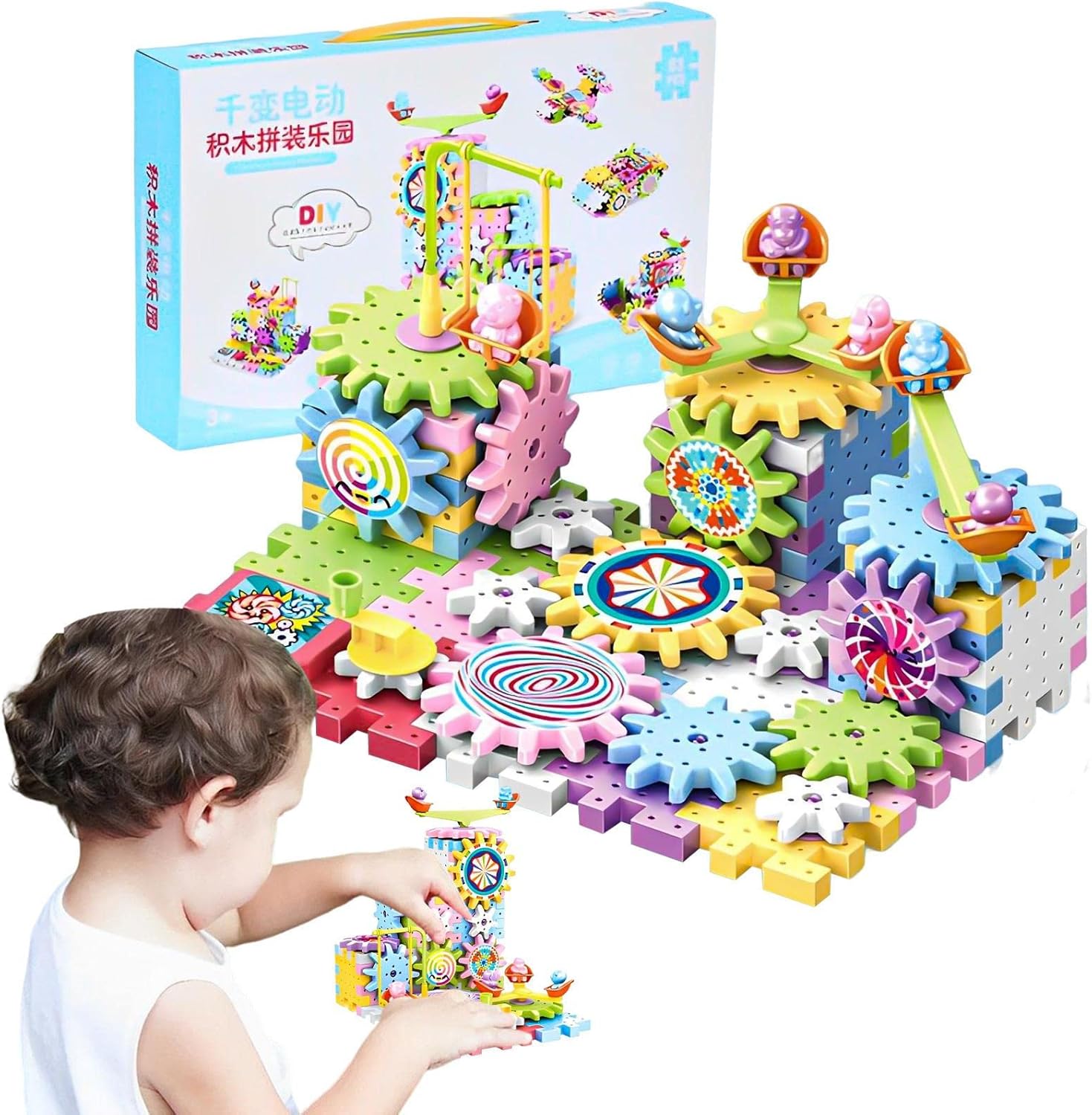 Visiblurry 83 Piece Electric Paradise Gear Building Set Electric