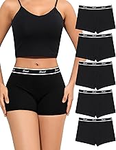 Levao Pack of 5 Women's Cotton Boxer Shorts Shorts for Women Anti Friction Underwear Comfortable Breathable Pantys