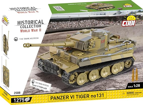COBI Historical Collection WWII Panzer VI Tiger 131 Building Set, 1275 Pieces