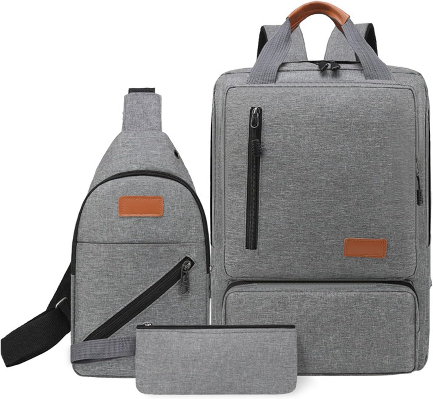 Aikelai Lot de 3 sacs à dos imperméables pour ordinateur portable pour homme et femme, sac à dos de voyage avec sac à bandoulière et petit sac, sac à dos d’affaires Aikelai Lot de 3 sacs à dos imperméables pour ordinateur portable pour homme et femme, sac à dos de voyage avec sac à bandoulière et petit sac, sac à dos d’affaires