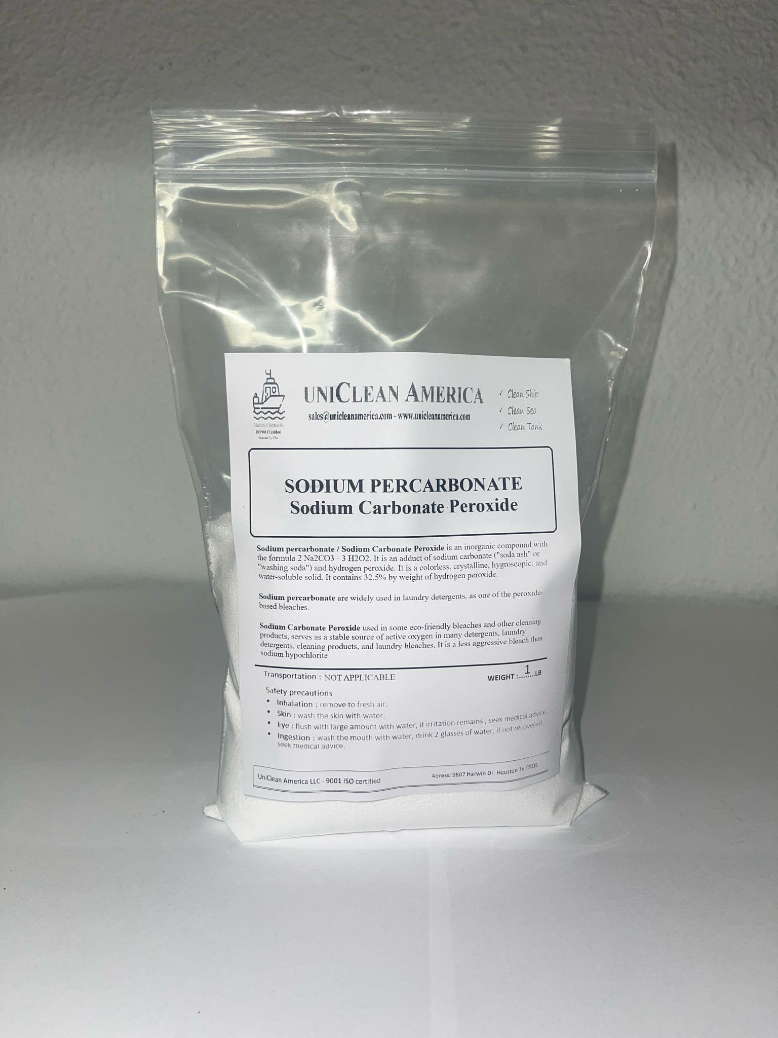 Sodium PERCARBONATE I Sodium Carbonate Peroxide I Fabric Cleaning Booster & Stain Remover I OXIDIZING Agent HIGH Purity 99.9% I Made in USA I Weight 30LB