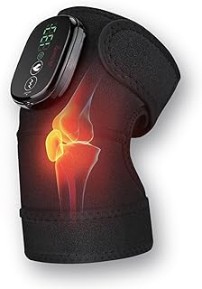 Cordless Joint Relief Wrap with Vibration & Heating for Knee, Shoulder, Elbow & Joint Support – 4 Heat Levels, 3 Massage Modes – Soft Plush Black Fabric