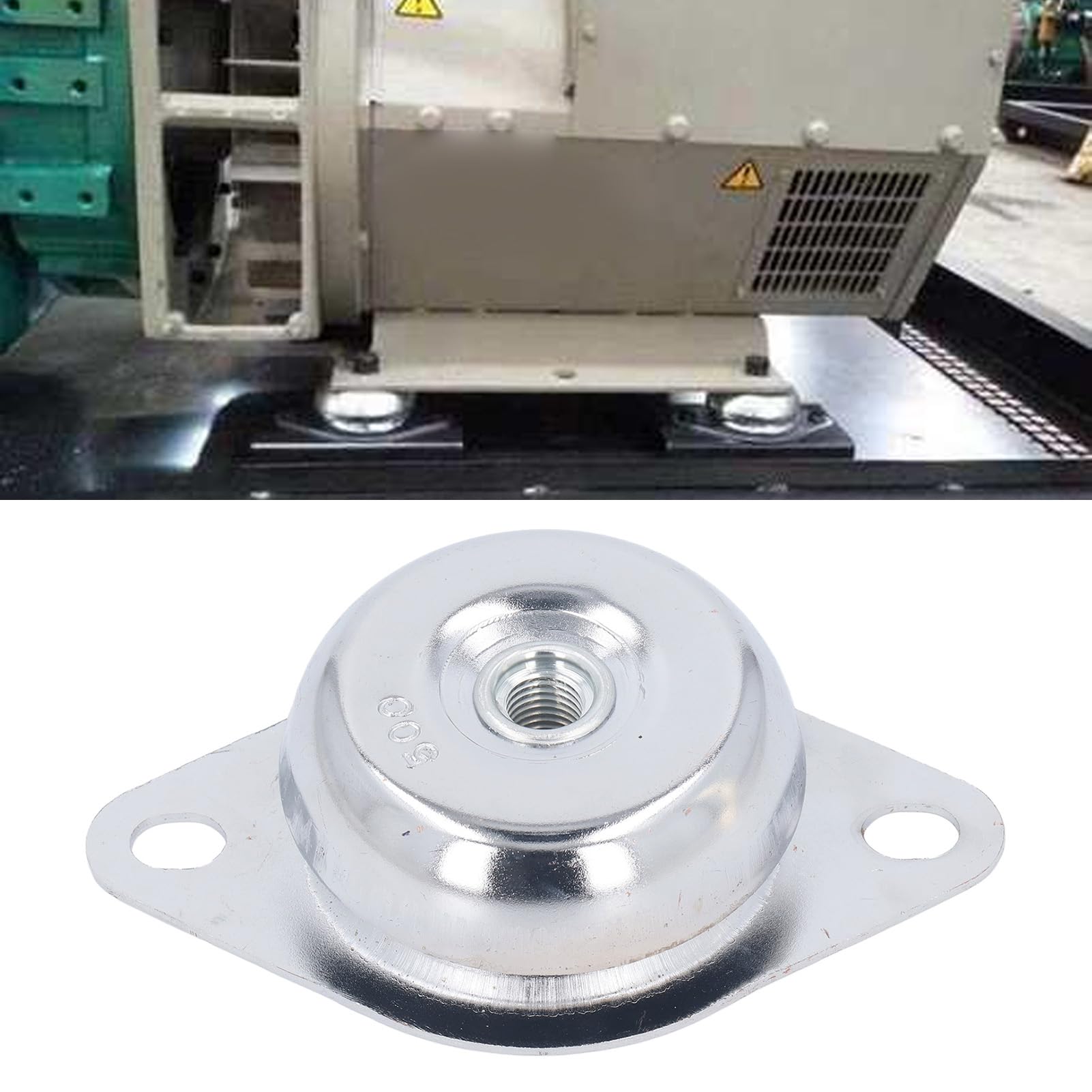 Anti Vibration Pad 500kg Load Capacity, Anti Vibration Foot Pad Isolator, Shock Absorption Mat, Compatible with M16 Bolt Mechanical, Diesels Genset