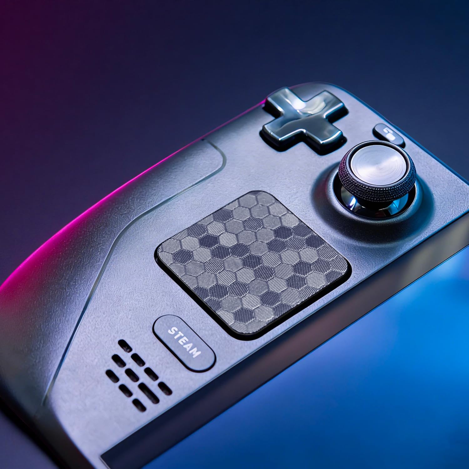 Luck&Link Touchpad Protector Steam Deck, Schutz Haut Textur Aufkleber für steamdeck Touch Trackpads, High End strukturierte Griff Haut(Waben-Schwarz, Trackpads) - 5