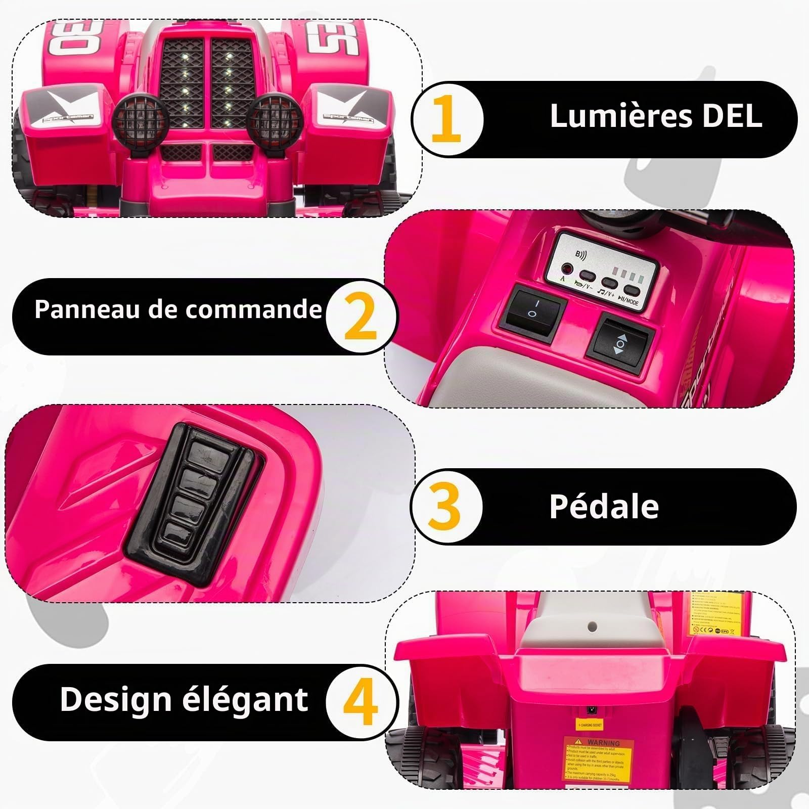 Quad Électrique Enfant 6V, Voiture Électrique Enfants