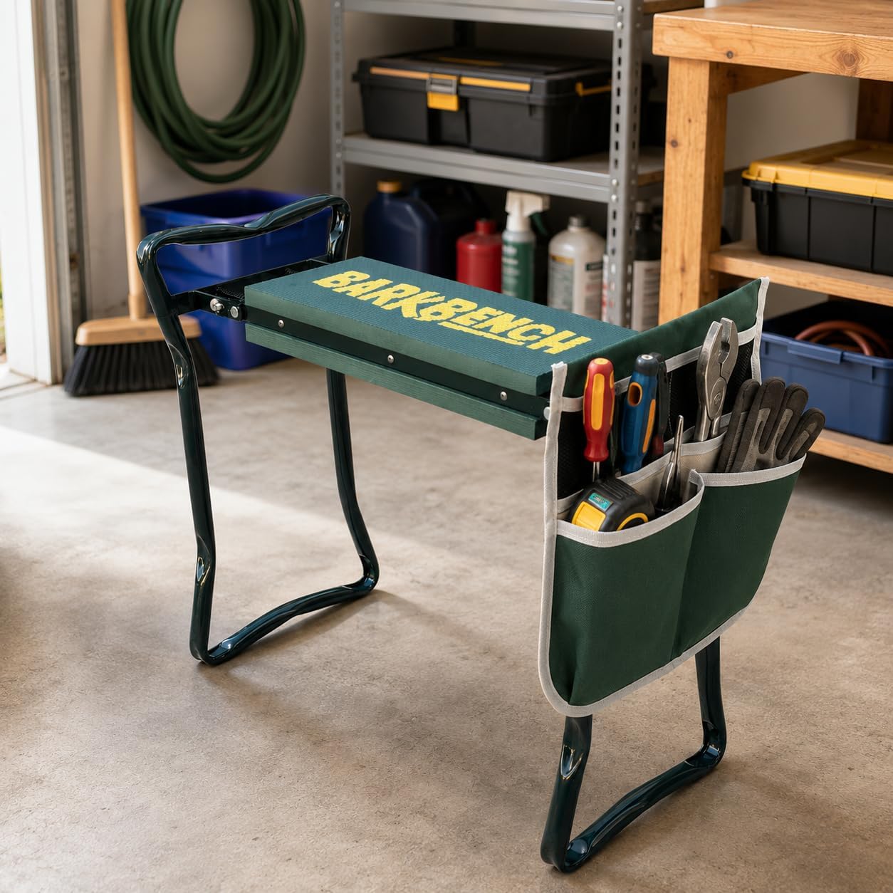 BarkBench 2-in-1 Foldable Kneeler and Seat – Multi-Use Padded Bench for Gardening, Dog Grooming, Bath Time & Home Projects. Great Gift for DIY Enthusiasts, Care Givers, Pet Owners and Seniors.