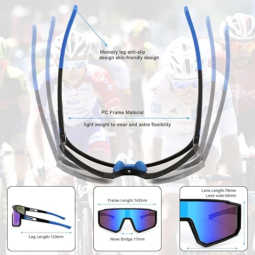 Miniatura 3 de Karsaer Visison - Gafas de sol polarizadas para ciclismo, equitación, deportes, hombres y mujeres, para Moutain Baseball MTB
