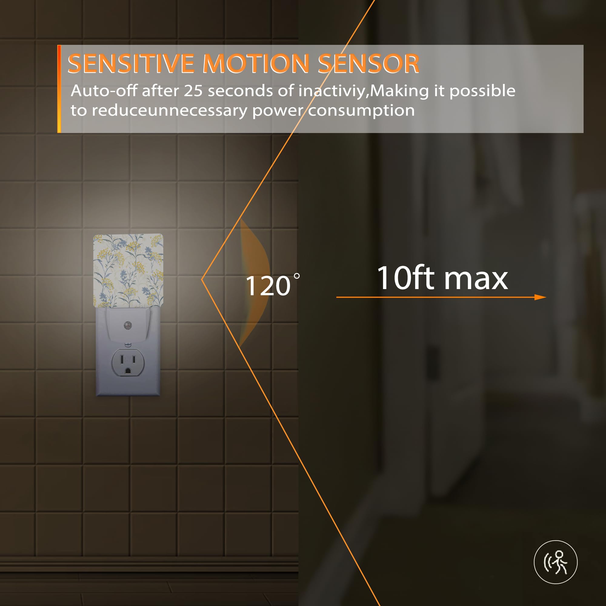 Vintage Flower Beige Night Light Night Lights Plug into Wall with Dusk to Dawn Sensor Lamp for Bedroom — view 4