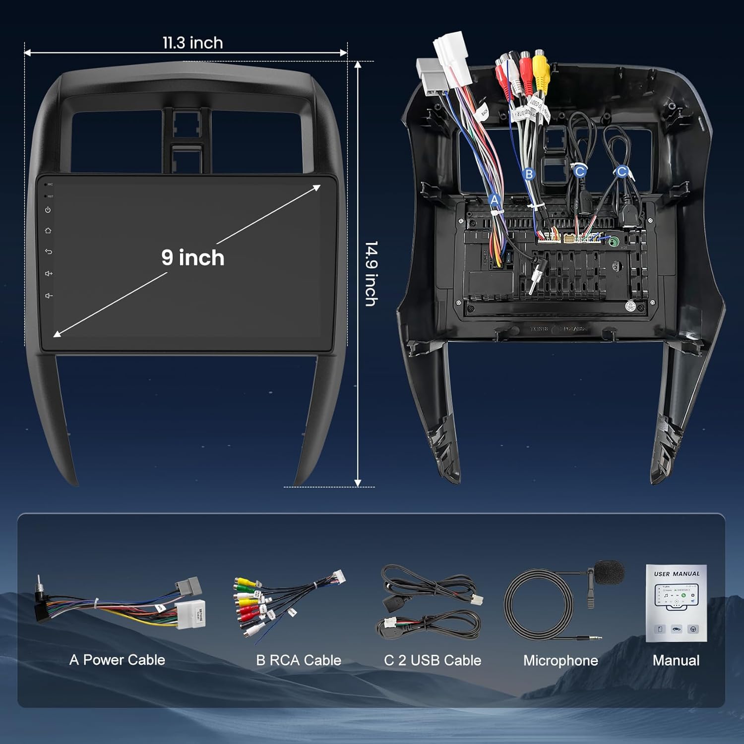 Car Radio for Nissan Versa Sedan 2015 2016 2017 2018 2019 W/Linux System, Support Wireless Carplay Android Auto Mirrorlink, GPS Navigation Bluetooth FM Car Stereo