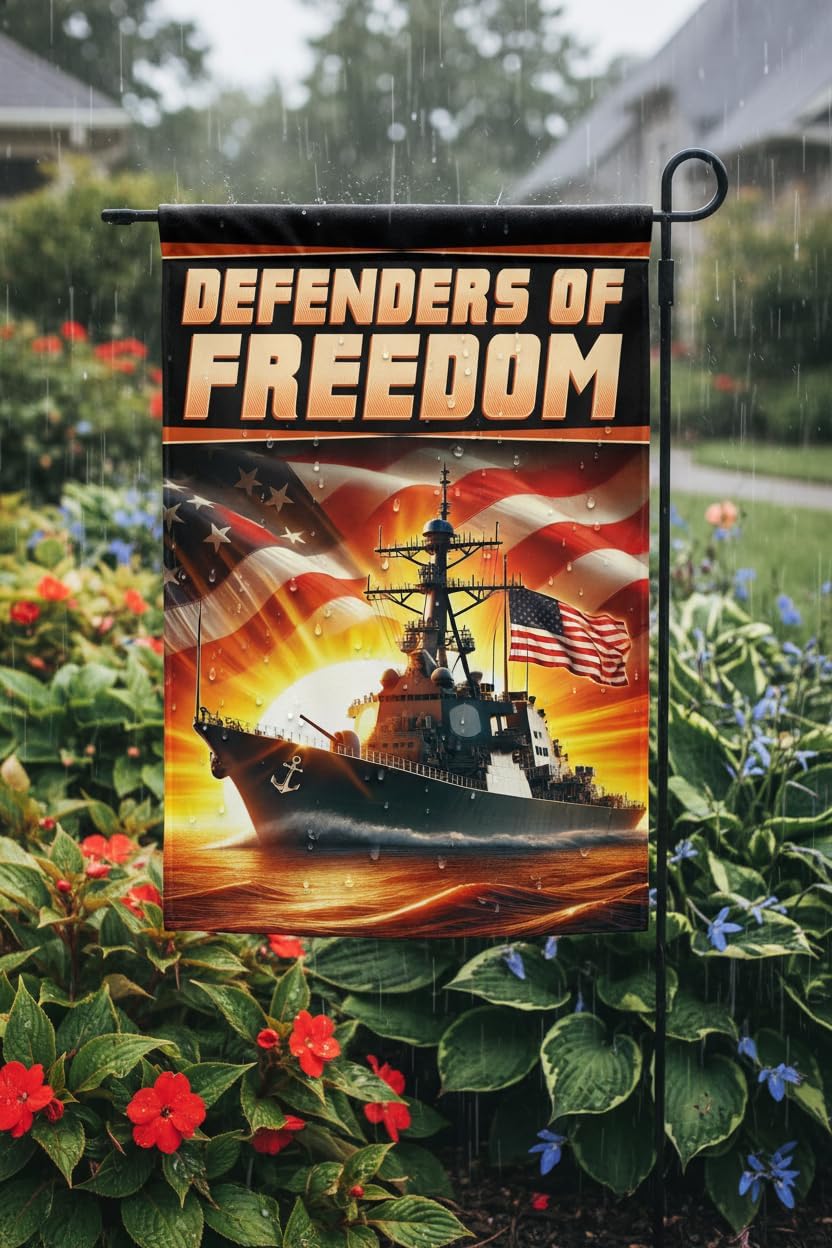 Navy Warship Battleship Garden Flag 12x18 In Doublesided Military Outdoor Yard Decor for Armed Forces Day Navy Birthday Veterans Day First Responders - Image 4