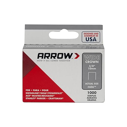 Miniatura 3 de Arrow Fastener 606 Grapas de 38 pulgada, resistentes, Swingline de corona ancha, paquete de 1000