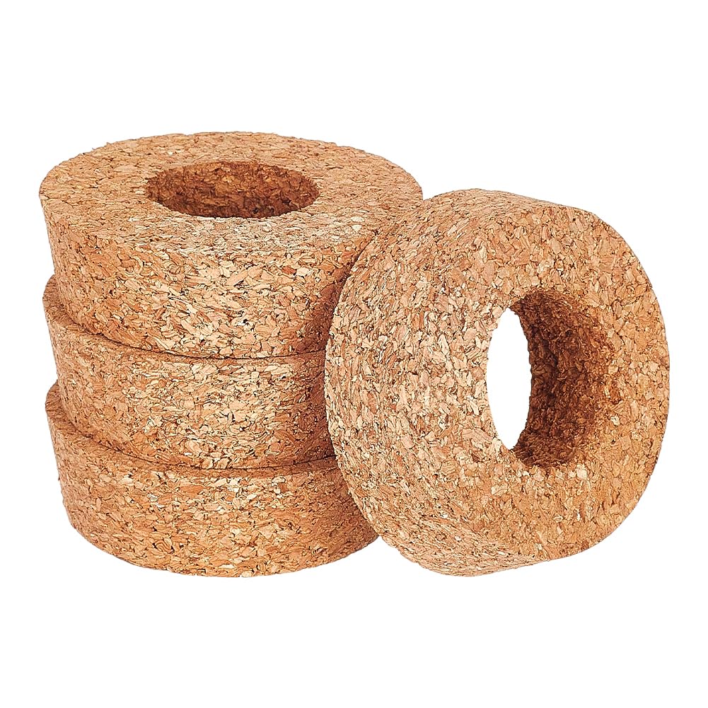 OLYCRAFT 4 Pack Cork Lids for Glass Planters 64~64.5mm Hydroponic Lids Terrarium Cork Covers with 29~30mm Hole Plant Corks with Center Hole for Hydroponic Plant Propagation Growing Vases