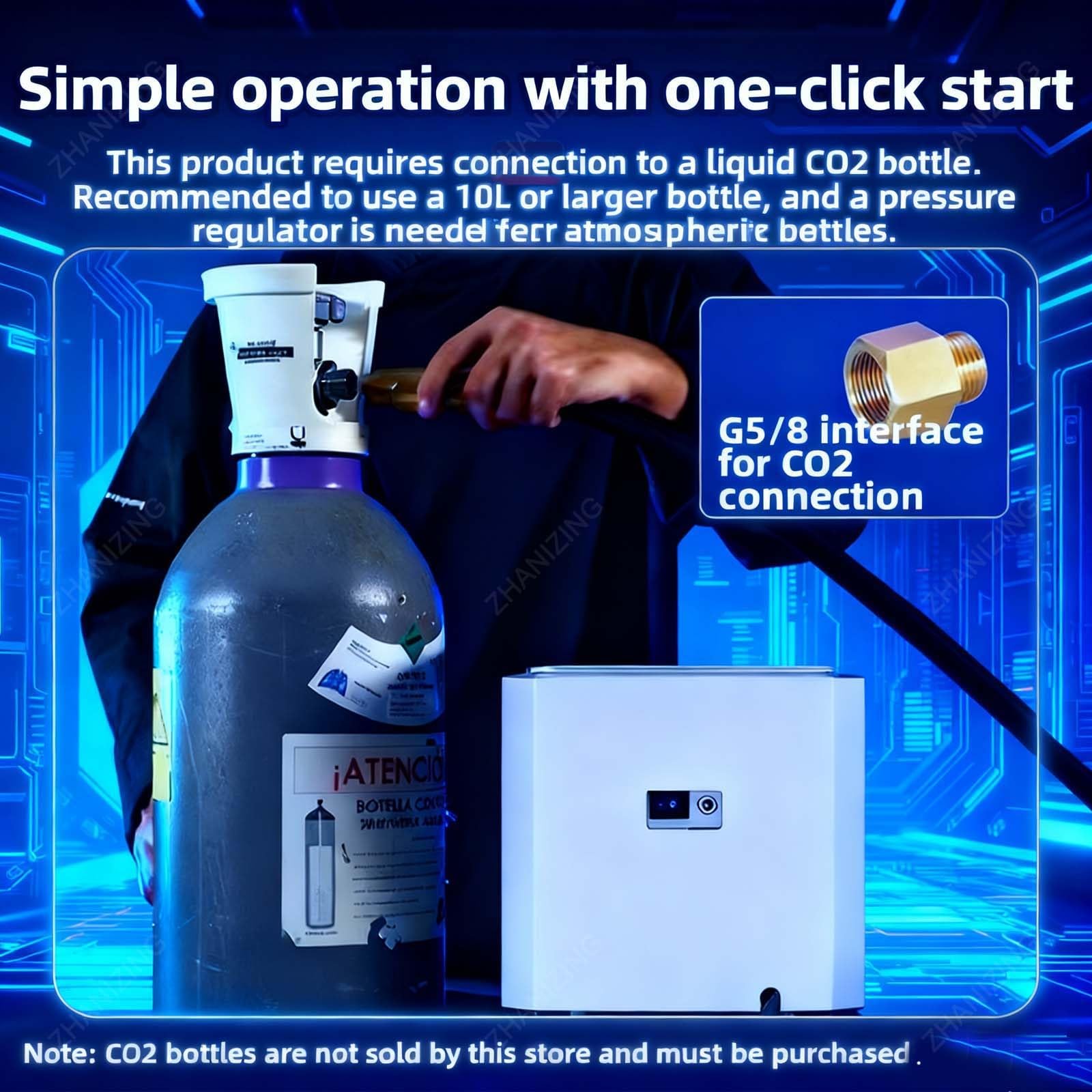 Congelador De Copas De Co2 Para Cócteles, Enfriador De Cop-as Instantáneo De Calidad Comercial, Congela 600 Co-pas Por Hora, Ahorra Un 85% De Espacio, Enfriador De Cop-as(Classic)
