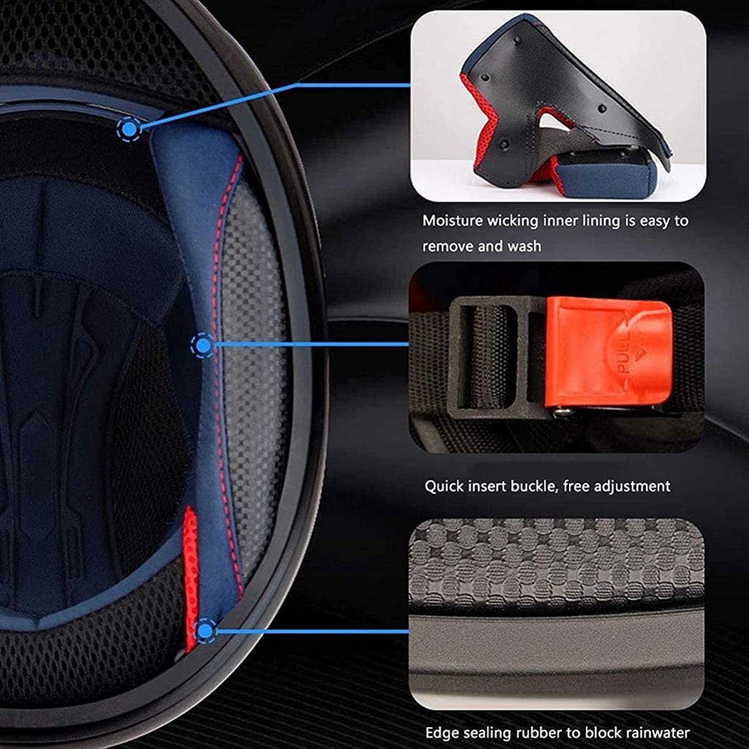 Bluetooth Offroad Moto Batman Casco Integrale per Uomini e Donne, Uomini e Donne Certificati DOT/ECE Cool Cute Batman Casco Integrale, Leggero Moto Elettrico Moto da Corsa Casco A,X-Large