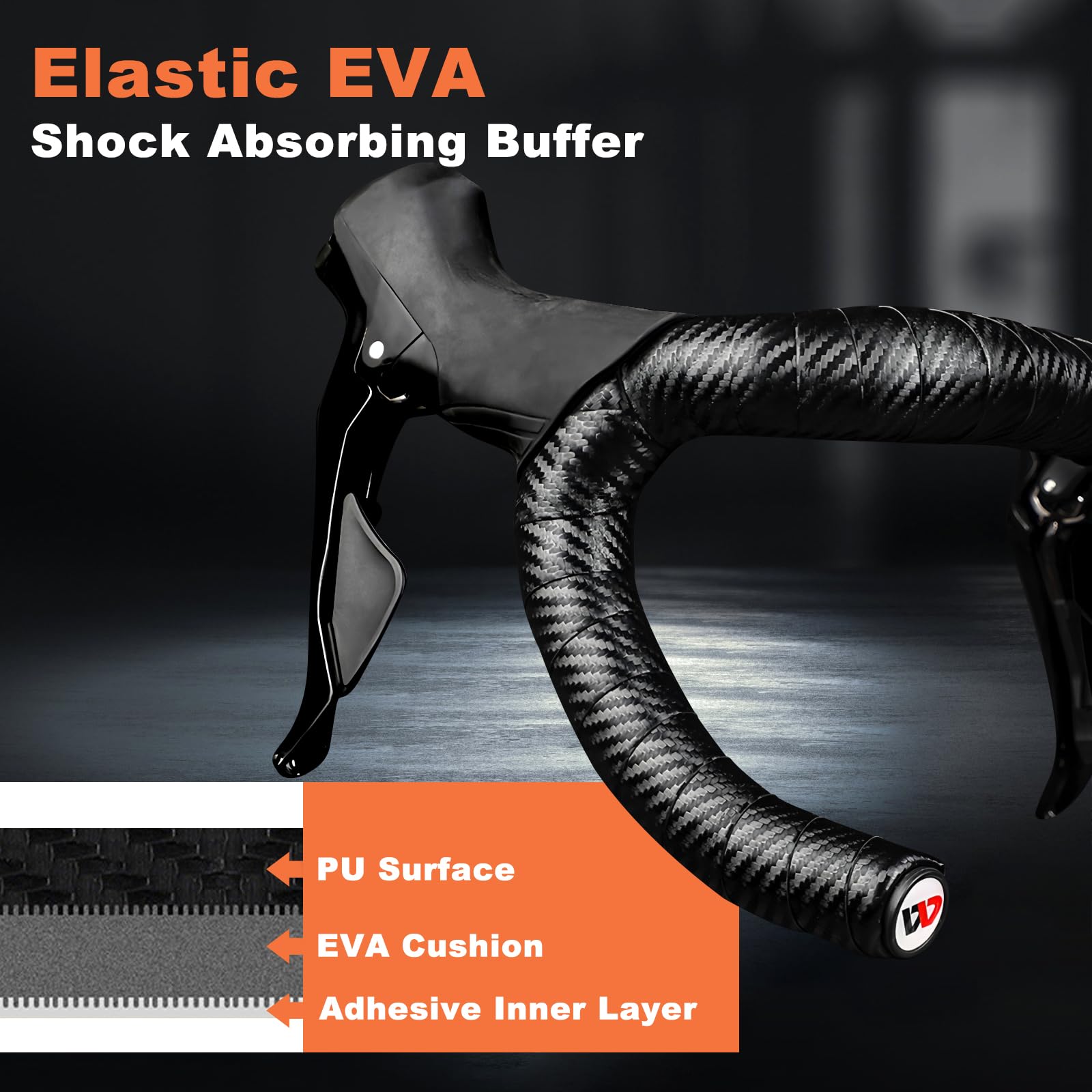 Nastro Manubrio Bici Corsa, Nastro Manubrio per Bici da Corsa con Trama Carbonio, Antiscivolo e Ammortizzante in Gel, Confortevole e Resistente, Adatto per Bici da Corsa e Gravel (Giallo)