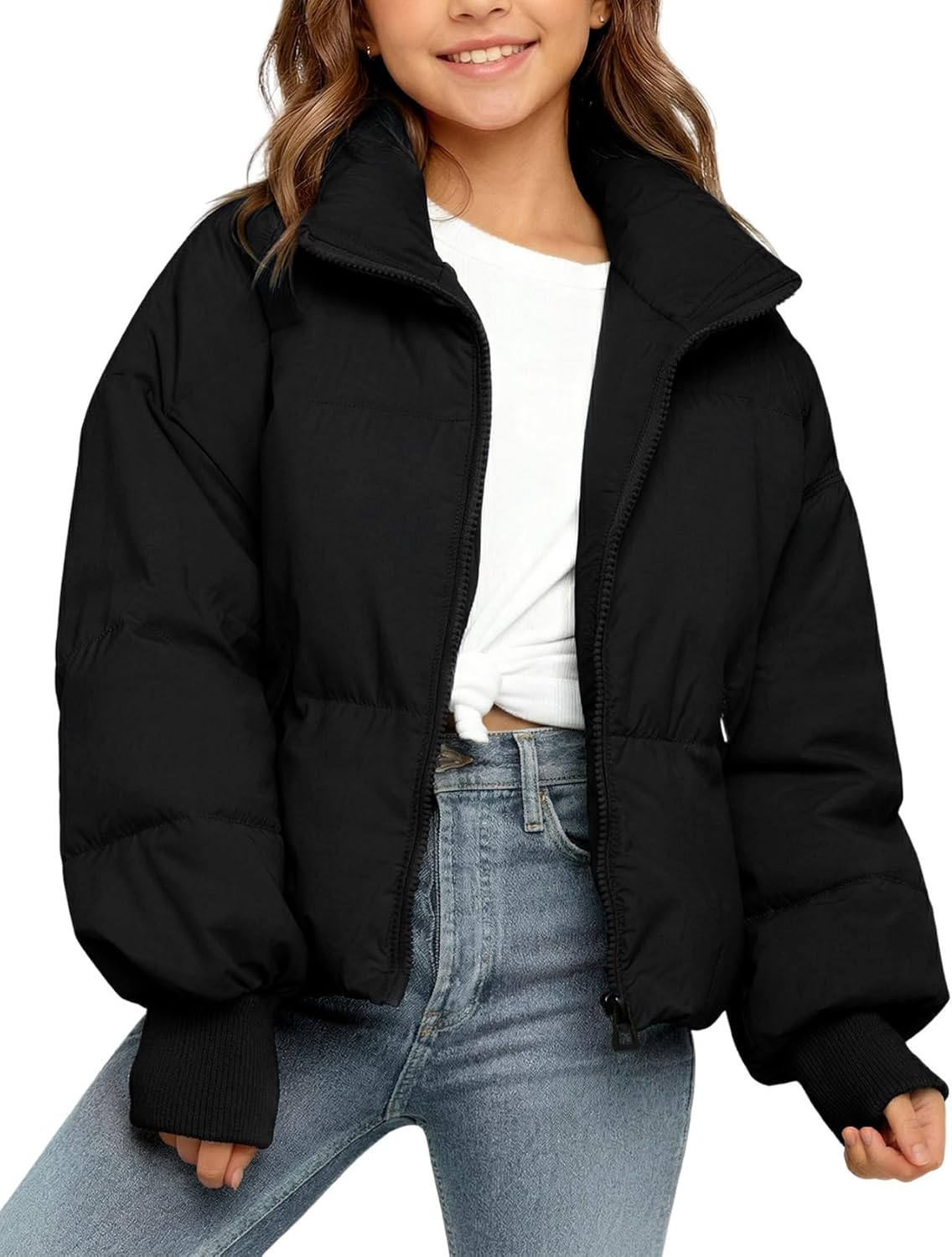 Yimoon Girls Winter Puffer Jacket Kids Warm Puffer Coat Zip Up Quilted Outerwear for Girls 7-14 Years