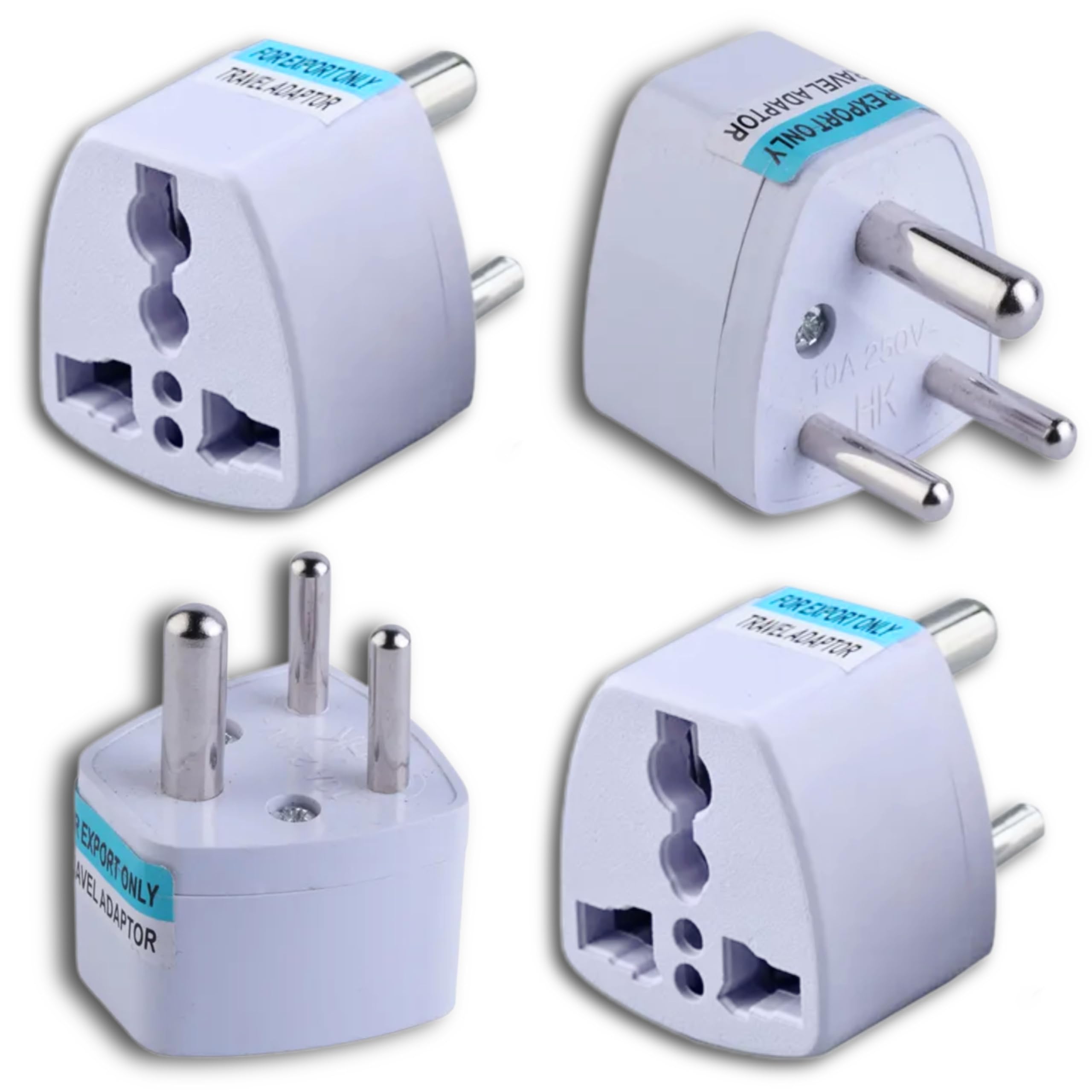KAVANA Type D Adapter // World (USA, UK, Canada, Europe, and More) to India Travel Adapter Plug - Type D, 3-Round Pin Converter Socket Perfect for Laptop, Camera, Charger (World to India, Pack 4)-image-32