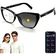 AI Smart Glasses for Women Men, Bluetooth Glasses, Butterfly Frame Black