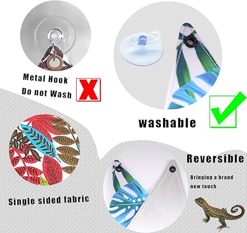 Miniatura 4 de Hábitats de cama de descanso para dragón barbudo, suministros de terrario de escalada para lagarto, leopardo, loros, periquitos, cacatúas, ratas,