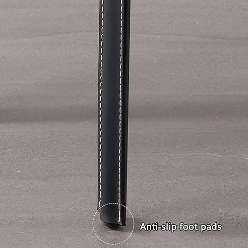 Miniatura 8 de JKGHK Leather Dining Chairs, Armless Room Chairs, Upholstered Kitchen Chair with Backrest, Side Chair with Metal Legs, for Bedroom, Cafe,