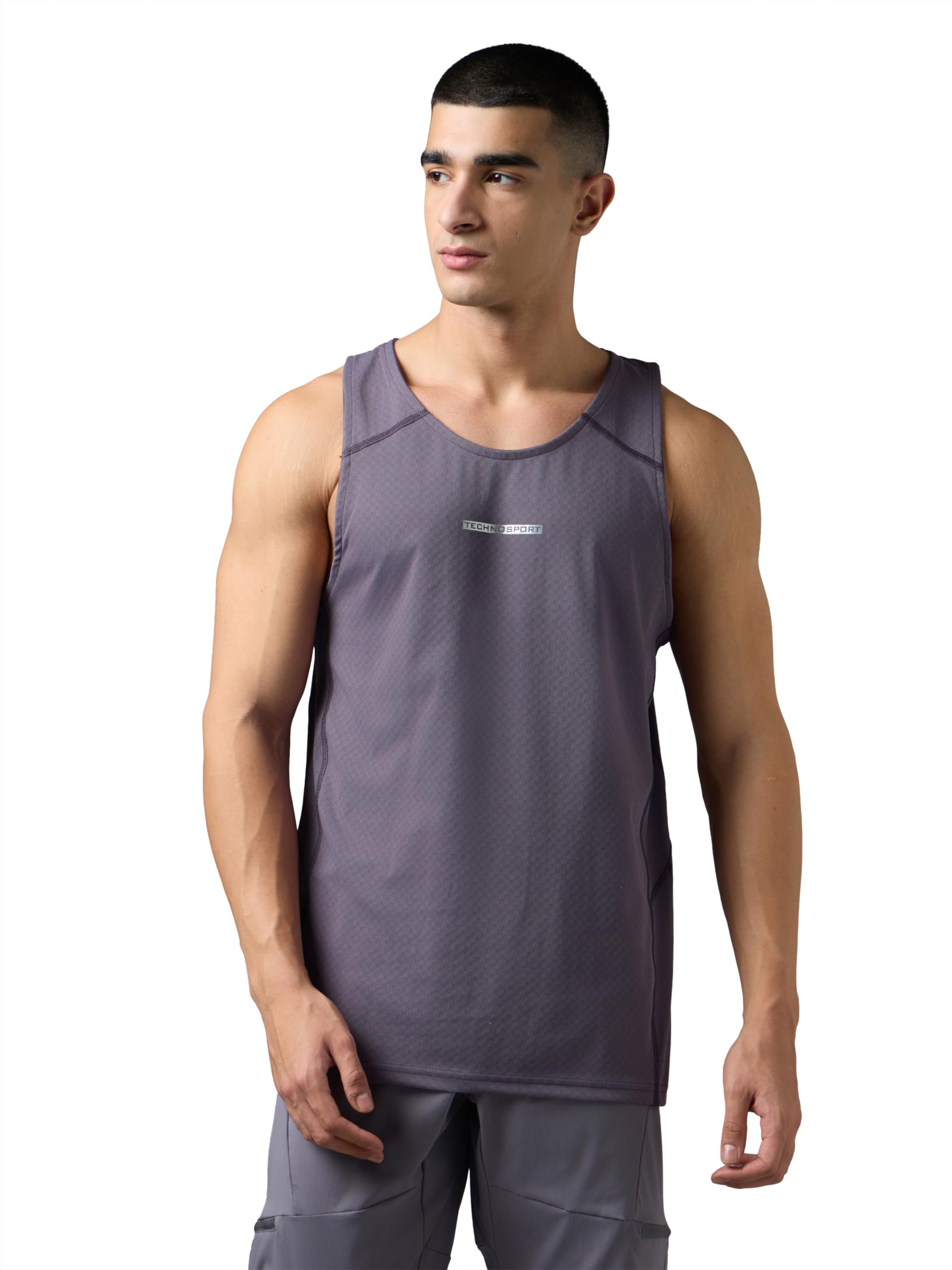 TECHNOSPORT Men's TECHNOCOOL+ Colorblock Slim Fit Sports T-Shirt Quick Dry Round Neck Performance Tee with UPF 50+, Anti-Odour, Anti-Microbial & 2-Way Stretch Gym, Running, Training & Casual Wear-image-46