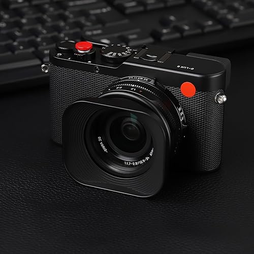 Miniatura 2 de Haoge Parasol de lente de metal cuadrado de 1.693 in para Leica D-Lux 8 accesorios de cámara parasol de lente atornillado