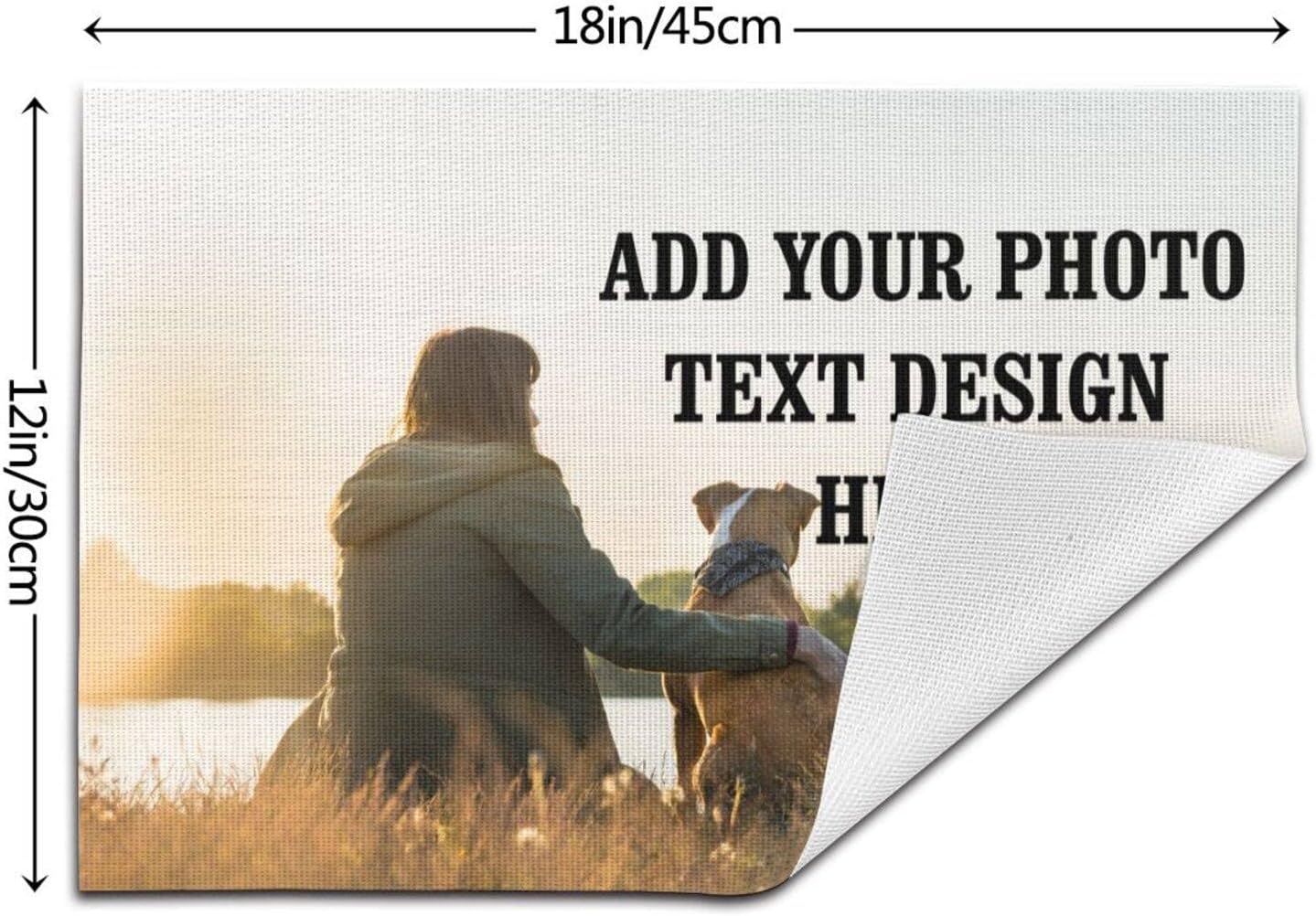 Custom Personalized Placemats Dining Table Placemat DIY Your Own Text Photo Image Logo PVC Waterproof Place Mats for Kitchen Dining Party Decoration 12 x 18 inches 6PCS