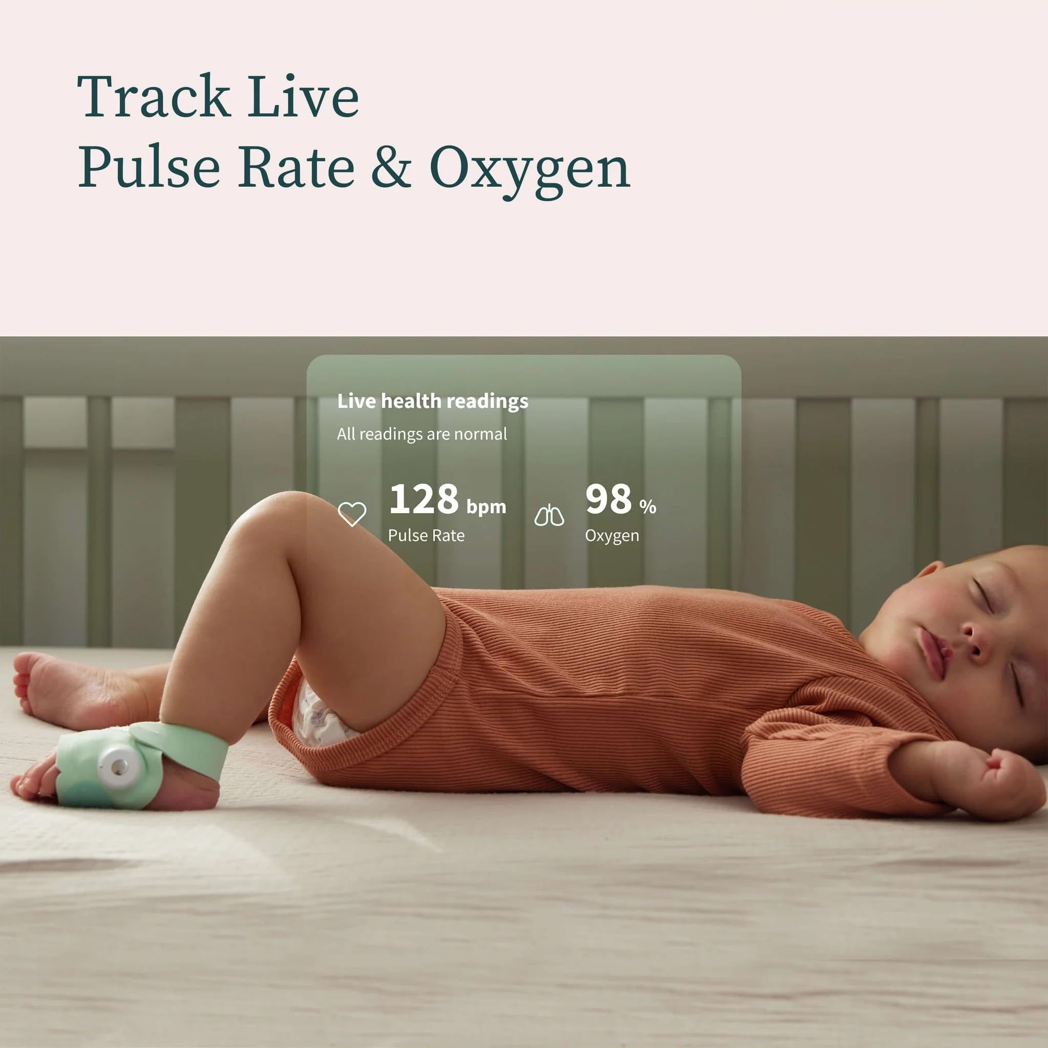 Owlet® Dream Sock Mint - Vigilabebés Inteligente Seguimiento de lecturas de Salud en Vivo