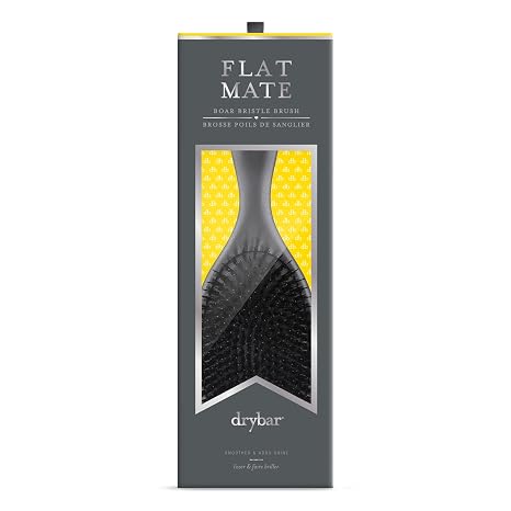 Drybar Flat Mate Boar Bristle Brush, Dark Grey