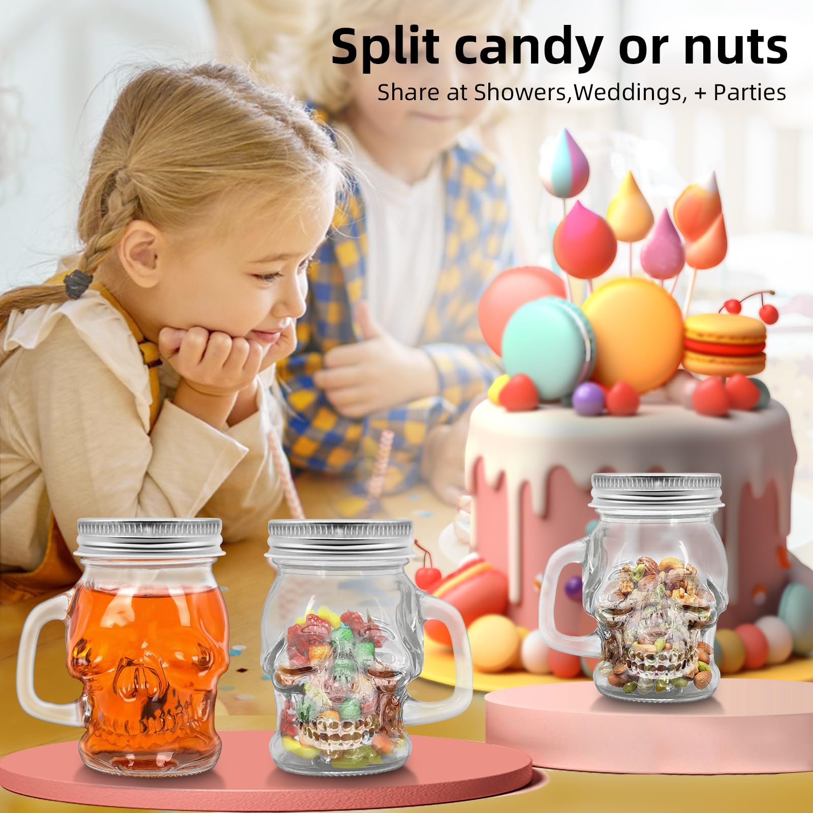 Amazon.com: eispap 2 Pcs Skull 4 oz Mini Mason Jar Mugs Mason Jar