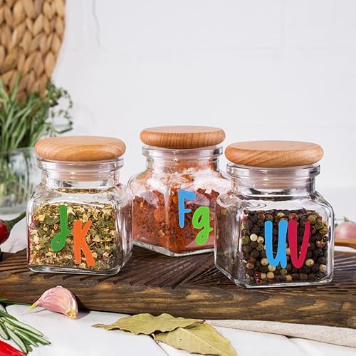 Miniatura 5 de 416 calcomanías de letras, 8 hojas de 1 pulgada y 2 pulgadas, calcomanías autoadhesivas del alfabeto, calcomanías de vinilo impermeables para